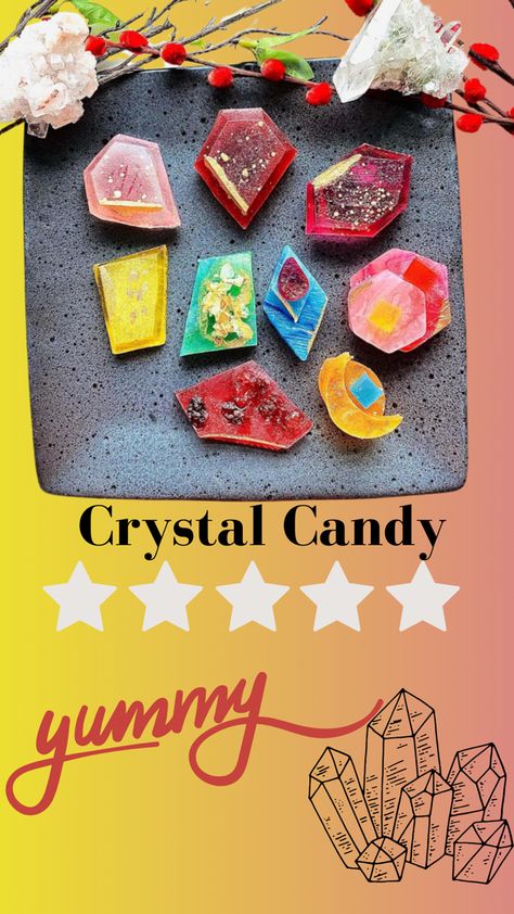 Unique Cluster Shapes - The box contains 8-10 pieces of cluster-shaped crystal candies, offering a diverse and surprising array of candy shapes. Irresistible Sweetness - These candies are known for their intense sweetness, making them a delightful treat for those with a sweet tooth. #candy #crystalcluster #giftforher #afflink #yummy Free Asmr, Candy Shapes, Crystal Candy, Candy Display, Delicious Treats, Crystal Cluster, Vegan Gluten Free, Yummy Treats, Gourmet Recipes