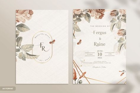 Wedding invitation template with orange ... | Premium Psd #Freepik #psd #flower #frame #wedding #vintage Undangan Digital, Pink Flower Bouquet, Elegant Wedding Invitation Card, Watercolor Flower Background, Green Wedding Invitations, Frame Wedding, Pink Wedding Invitations, Minimalist Wedding Invitations, Wedding Vintage