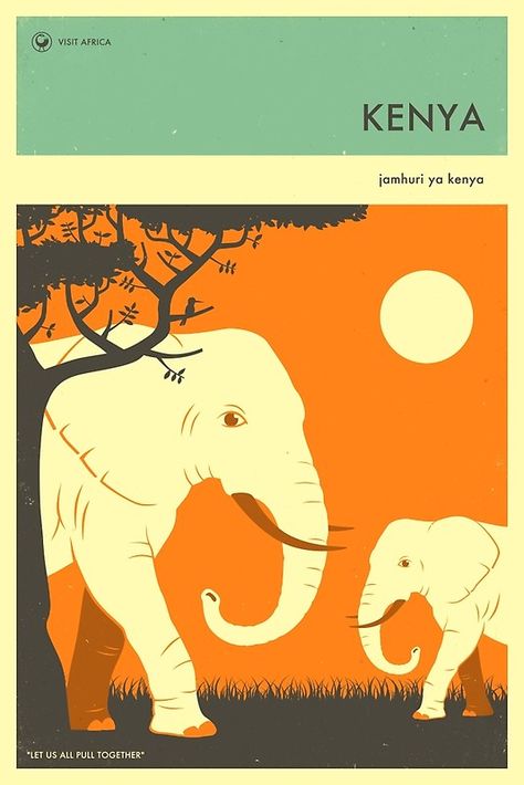 #Kenya #TravelPoster by Jazzberry Blue Jazzberry Blue, Kenya Travel, African Travel, Minimalist Travel, Fine Arts Posters, Vintage Travel Posters, Photo Print, Travel Poster, Styl Vintage