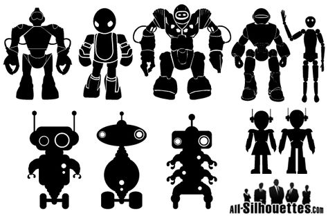 Robot Silhouette, Tech Classroom, Robot Images, Robot Icon, Vector Robot, Clip Art Free, Art Silhouette, Robot Illustration, Man Vector