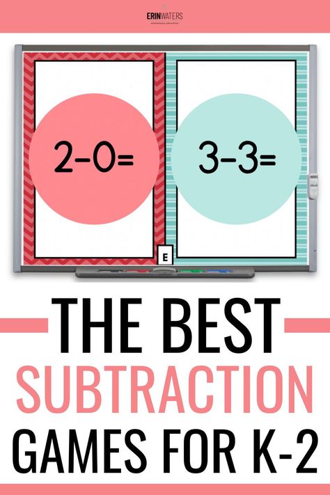 Helping students learn their subtraction facts is no easy feat! To help students learn to easily subtract, I love to use subtraction games! Over on the blog, I am sharing my favorite subtraction games you can use during whole group math lessons or even as math centers. These classroom games allow students to work on addition and subtraction within 20! Discover these subtraction math games now! Subtraction Math Games, Addition And Subtraction Within 20, Interactive Math Journals, Math Fact Games, Subtraction Within 20, Math Fact Practice, Subtraction Games, Math Fact Fluency, Math Centers Kindergarten