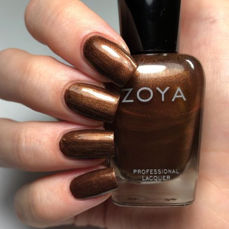 Brown Bronze Nails, Bronze Nail Polish, Bronze Nails, Metallic Nail Polish, Natural Nail Polish, Zoya Nail Polish, Glitter Nail Polish, Metallic Nails, Brown Nails