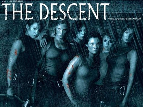 Natalie Mendoza, Shauna MacDonald, Alex Reid, Saskia Mulder, MyAnna Buring and Nora-Jane Holly, The Descent, 2005 Descent Movie, Shauna Macdonald, Nightmare Movie, Karen Mulder, Scared Of The Dark, Horror Fanatic, Movies Worth Watching, The Descent, The Great Escape