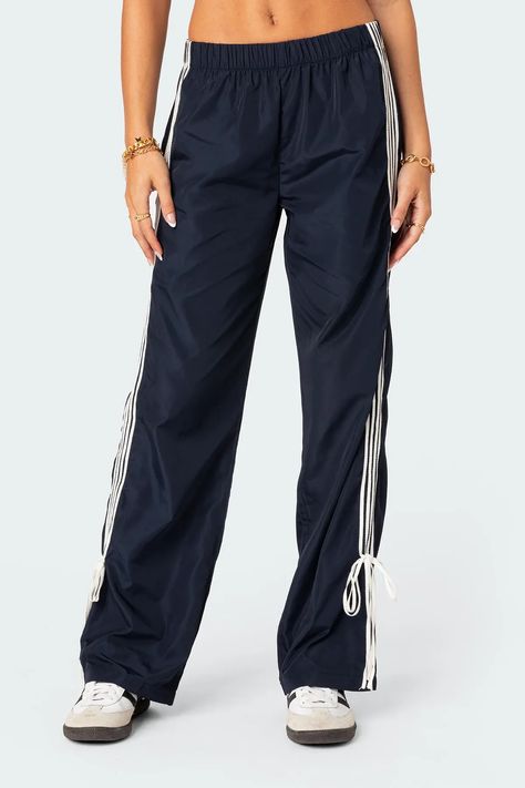 Remy Ribbon Track Pants – edikted 80s Y2k, Pants Jogger, Track Pants Women, Pants Details, Swimwear Dress, Low Rise Jeans, Adidas Pants, Leather Mini Skirts, Jogger Sweatpants