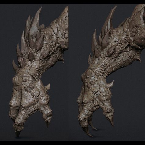 3d Art Sculpture, Monster Hands, Zbrush Tutorial, Digital Sculpting, Digital Sculpture, Dragon Sculpture, Giant Monsters, Alien Creatures, Fantasy Monster