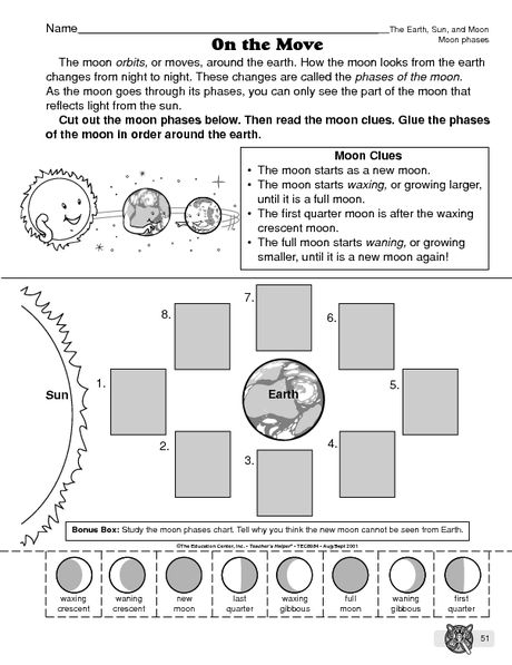 Phases of the moon Moon Phases 2nd Grade, Phases Of The Moon Worksheet, Moon Phases Worksheet, Moon Worksheet, Moon Lessons, 5th Grade Worksheets, Second Grade Science, The Moon Phases, Earth Space