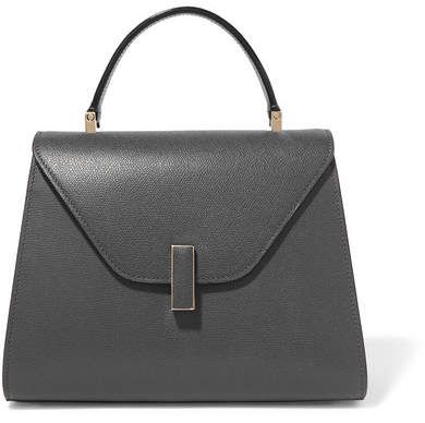 Valextra - Iside Medium Textured-leather Shoulder Bag - Gray Valextra Iside, Structured Bag, Designer Crossbody Bags, Perfect Bag, Large Bags, Evening Bags, Accessories Design, Fashion Backpack, Top Handle