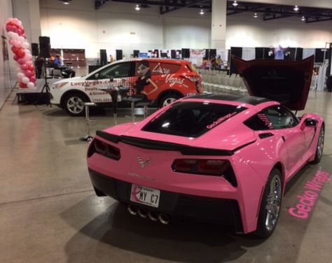 Gecko Wraps Las Vegas borrowed my car for the weekend. Pink Corvette C8, Pink Corvette Stingray, Pink Wrapped Camaro, Pink Glitter Car Wrap, Pink Drift Car, Halloween Archway, Pink Corvette, Hello Kitty Car, Hair In The Wind