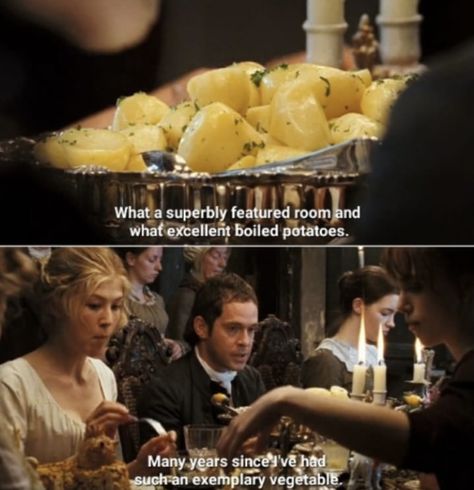 Pride And Prejudice Boiled Potatoes, Pride And Prejudice Potatoes, What Excellent Boiled Potatoes Pride And Prejudice, Pride And Prejudice Party Food, Pride And Prejudice Food, Pride And Prejudice Birthday Party, Boiled Potatoes Pride And Prejudice, Movie Recipes, Birthday 27