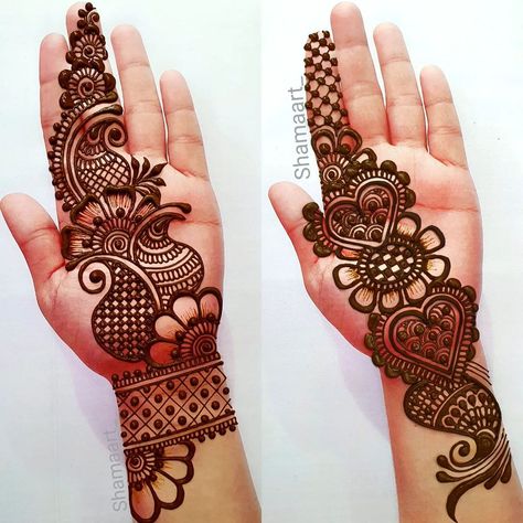 Arabian Mahendi, Easy Henna Patterns, Back Hand Henna Designs, Easy Henna Designs For Beginners, Mehndi Easy, Henna Designs For Beginners, Back Hand Henna, Mehendi Simple, Front Hand Mehndi Design