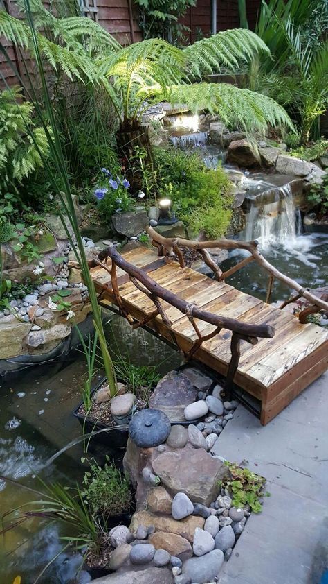 Kolam Koi, Taman Air, Japanese Garden Landscape, Small Pond, Pond Waterfall, Waterfalls Backyard, Pond Ideas, Pond Design, Diy Backyard Landscaping