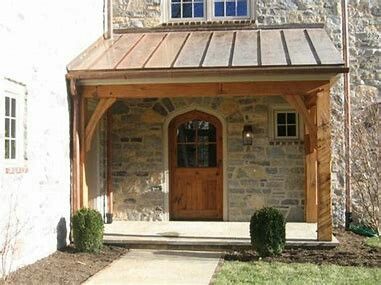 Wooden Front Door Porch Canopy, Lakehouse Plans, Cottage Architecture, Back Porch Designs, Door Overhang, Diy Awning, Porch Canopy, House Entry, Entry Porch