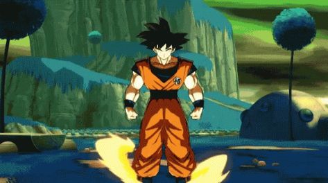 Goku Super Saiyan GIF - Goku SuperSaiyan Dbz - Discover & Share GIFs Goku Goes Super Saiyan, Goku Wallpaper Iphone, Goku Transformations, Dbz Gif, Vegeta Manga, Goku Super Saiyan Blue, Dragonball Goku, Super Goku, Goku Wallpaper