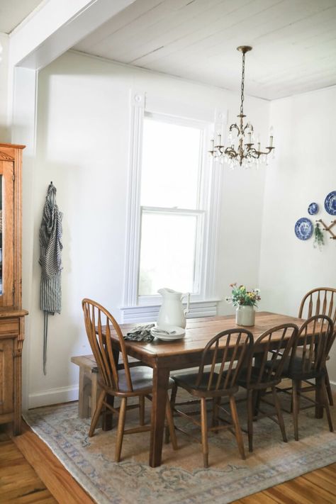 Victorian Farmhouse Kitchen, Eat In Kitchen Table, Tree Monkey, Farmhouse On Boone, Millennial Style, Soft Decor, Bower Bird, Wood Table Design, Grand Millennial