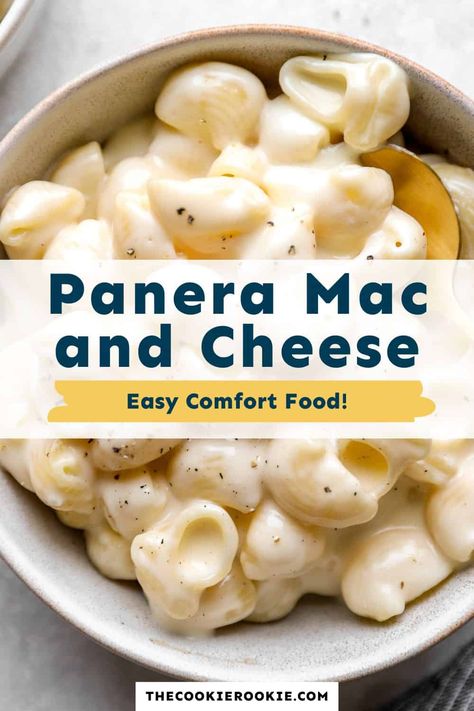 This copycat Panera mac and cheese recipe is loaded with tangy white cheddar cheese that's so creamy, rich, and flavorful. Panera Bread Mac And Cheese, Copycat Panera Mac And Cheese, Panera Mac And Cheese Recipe, Panera Mac And Cheese, Copycat Panera Bread, Best Mac N Cheese Recipe, Easy Mac N Cheese, Cheese Pasta Recipes, Copycat Panera