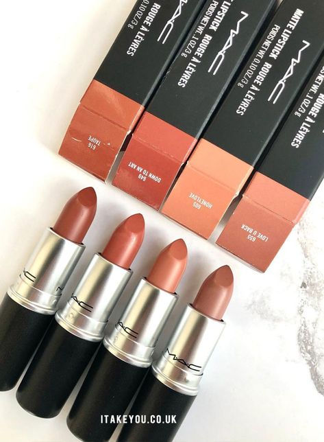 Warm Undertone Lipstick Shades, Lipstick For Medium Skin Tone, Mac Honeylove Lipstick, Mac Taupe Lipstick, Mac Matte Lipstick Shades, Taupe Lipstick, Mac Honeylove, Mac Taupe, Brown Eyelashes