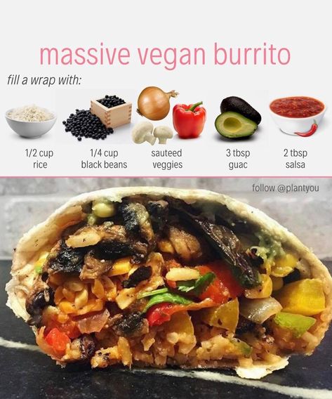 Vegetarian Macros, Carleigh Bodrug, Fruit Detox, Shrimp Rice, Vegan Burrito, Vegan Mexican Recipes, Low Carb Meal, Mexican Dinner Recipes, Vegan Meal Plans