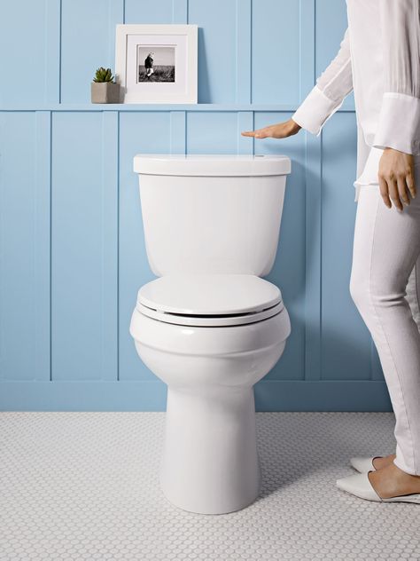 Read This Before You Buy a Toilet - This Old House Geberit Toilet, Old Washing Machine, Dual Flush Toilet, New Toilet, Flush Toilet, One Piece Toilets, Blue Bathroom, American Standard, Bathroom Toilets