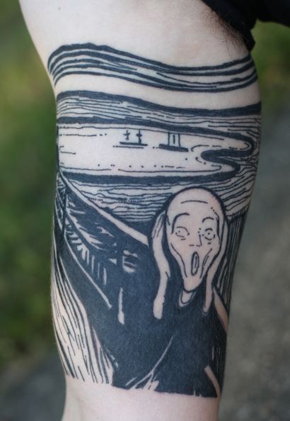 The Scream Tattoo, Munch Scream, Scream Tattoo, Van Gogh Tattoo, Art Inspired Tattoos, 4 Tattoo, The Scream, Just Ink, Painting Tattoo