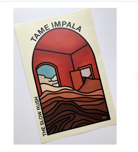 Tame Impala Drawing, Tame Impala Painting, Tame Impala Aesthetic Art, Album Covers To Paint, Easy Album Covers To Paint, Easy Life Band, Band Drawings, Dorm Paintings, Arte Hippy