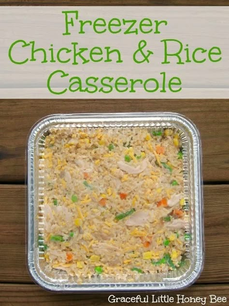 Freezer Chicken And Rice, Freeze Chicken, Chicken Rice Casserole Recipes, Freezer Meal Ideas, Freezer Meal Recipes, Freezer Dinners, Crockpot Freezer Meals, Chicken And Rice Casserole, Easy Chicken And Rice