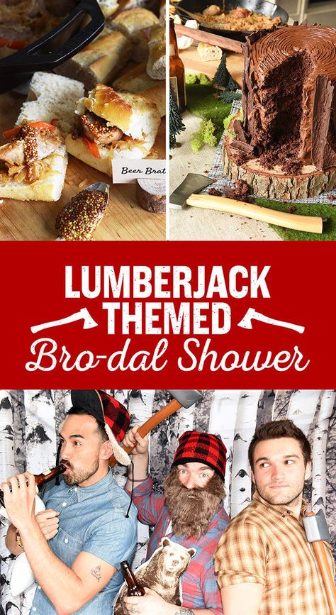 The New Pre-Wedding Party Your Groom Will Love | BridalGuide Lumberjack Wedding, Afternoon Party, Camping Wedding, Man Shower, Lumberjack Party, Bridal Events, Pre Wedding Party, Gay Wedding, Couple Shower