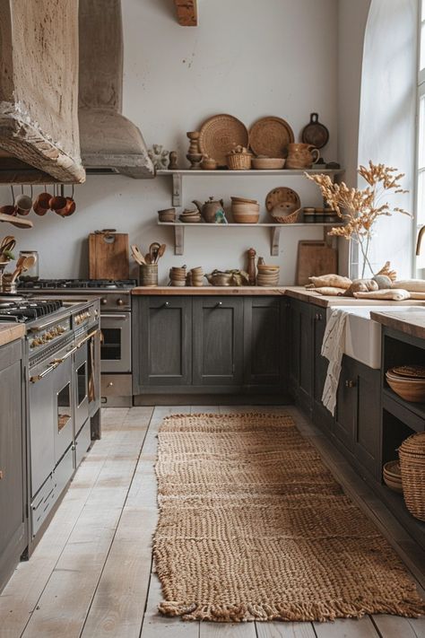 29 Scandi Boho Kitchen Ideas to Transform Your Cooking Area - My Elegant Home Scandi Boho Kitchen, Cozy Kitchen Nook, Earthy Kitchen, Boho Kitchen Ideas, Earthy Textures, Cosy Kitchen, Comfortable Kitchen, Scandi Boho, Beige Kitchen