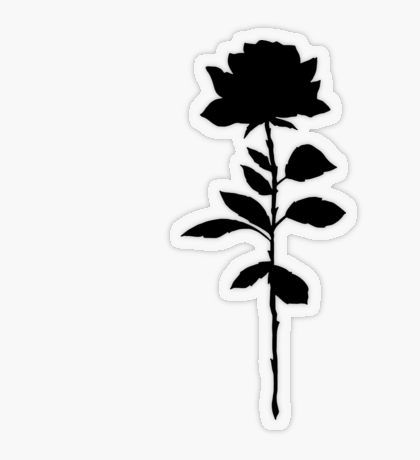 Black Flower Stickers | Redbubble Rose Silhouette, Marquesan Tattoos, Silhouette Tattoos, Sunflower Tattoos, Simple Rose, Black Stickers, Vintage Tattoo, Rose Tattoos, Aesthetic Stickers