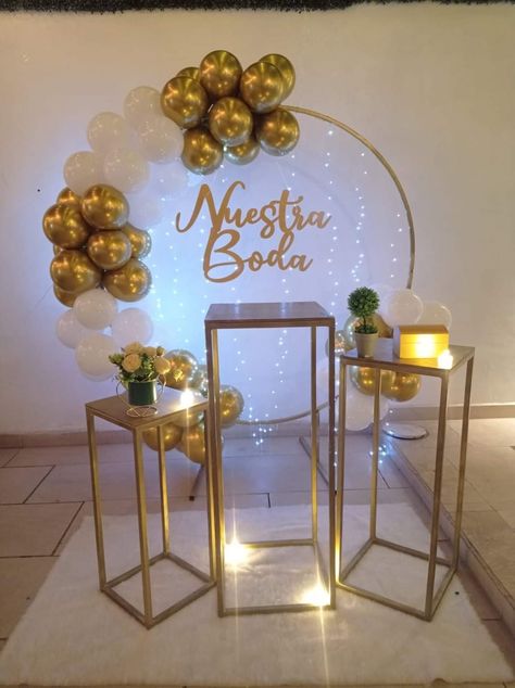 Ideas Para Casamiento, 50 Aniversario De Bodas Ideas, Scottish Wedding Themes, Surprise Birthday Decorations, Elegant Engagement Party, Balloon Bouquet Diy, Birthday Decorations At Home, Wedding Background Decoration, Simple Birthday Decorations