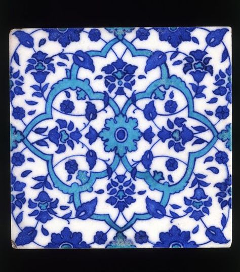 Jaipur, India, late 19th century Jaipur Tiles, Indian Ceramics, Trendy Kitchen Tile, Islamic Tiles, Indian Blue, Stone Coffee Table, Geometric Decor, Tile Inspiration, Iron Work