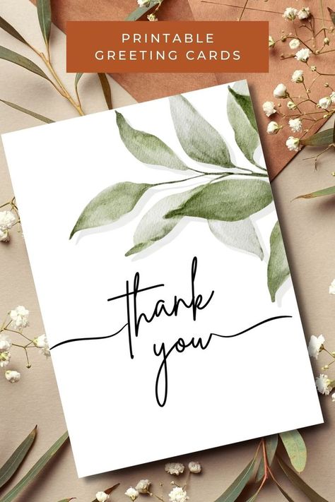 A printable watercolor leaves theme thank you card stated thank you. Free Printable Thank You Cards Templates, Nurse Appreciation Week, Heartfelt Thanks, Diy Raised Garden, Printable Thank You Cards, Appreciation Cards, Nurse Appreciation, Printable Greeting Cards, Cards Templates