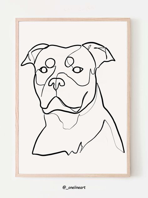 Rottweiler Line Drawing, Bull Terrier Line Art, Staffordshire Bull Terrier Tattoo, Bird Mosaics, Bull Terrier Tattoo, Dogs Drawing, Small Dog Tattoos, American Dog, American Staffordshire Terrier