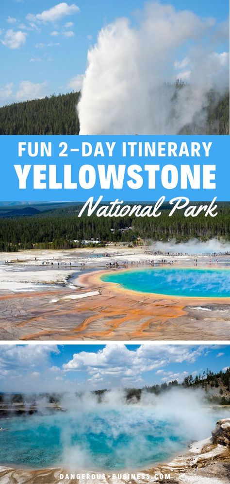 Yellowstone Landscapes. With Text Reading: 2 Days Visiting Yellowstone National Park. Best Hikes In Yellowstone National Park, Yellowstone National Park Itinerary, Wyoming Trip, Yellowstone National Park Vacation, Lamar Valley, National Park Itinerary, Explore Photography, Yellowstone Trip, Visit Yellowstone