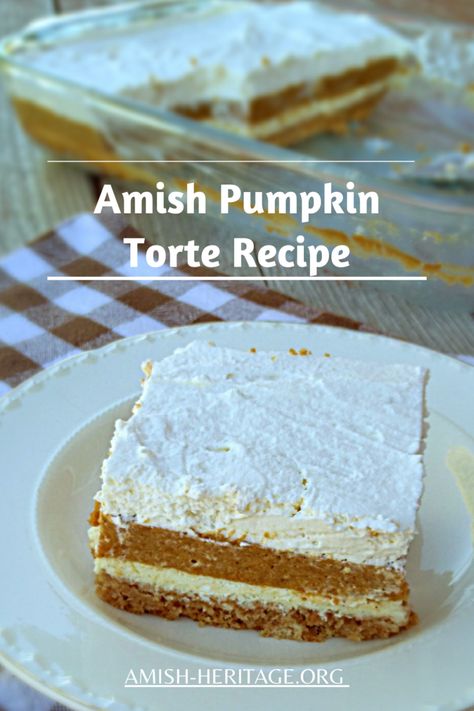 Pumpkin Torte, Pumpkin Whoopie Pie Recipe, Layered Pumpkin Dessert, Cookie Bars Easy, Recipes Pumpkin, Pumpkin Custard, Pumpkin Cake Recipes, Torte Recipe, Pumpkin Recipes Dessert