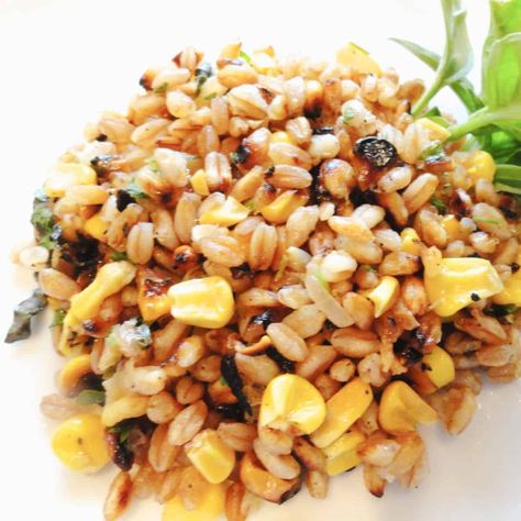 Farro and Fresh Corn Pilaf - LindySez | Recipes Farro Pilaf, Fresh Corn, Dish Recipes, Side Dish Recipes, Side Dish, Side Dishes, Corn, Gluten Free