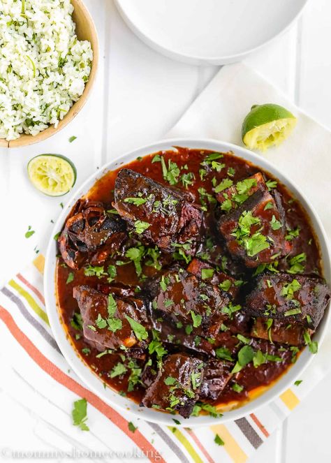 Mexican Short Ribs Mexican Short Ribs Recipe, Mexican Ribs, Mexican Short Ribs, Foodgawker Recipes, Latin Recipes, Ground Beef And Potatoes, Short Ribs Recipe, Mexican Dinner, Spanish Cuisine