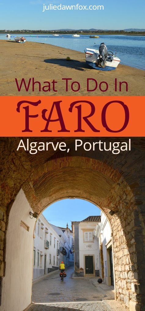 Insider travel guide to Faro, ancient capital city of the Algarve region in #Portugal. Things to do in the old town including museums, cathedral, bone chapels and shopping areas. How to get to Faro beaches and explore the beautiful Ria Formosa Nature reserve. Where to stay in Faro #hotels #accommodation #traveltips What To Do In Faro Portugal, Faro Portugal Things To Do In, Tavira Portugal, Fatima Portugal, Faro Portugal, Portugal Beach, Portugal Vacation, Portugal Travel Guide, Lisbon Travel