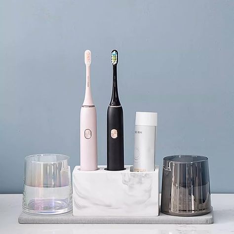 Amazon.com: Diatomite Electric Toothbrush Holders for Bathrooms, Fast Dry Stone Drying Tray Toothpaste Holders, Instant Dry Sink Organizer Water Absorbing Bathroom Accessories Countertop Storage : Home & Kitchen Bathroom Skin Care Organization, How To Store Electric Toothbrush, How To Store Toothbrushes Bathroom, Electric Toothbrush Aesthetic, Electric Toothbrush Storage Bathroom, Tooth Brush Holder Ideas, Bathroom Toothbrush Organization, Electric Toothbrush Storage, Itsuka Kendo