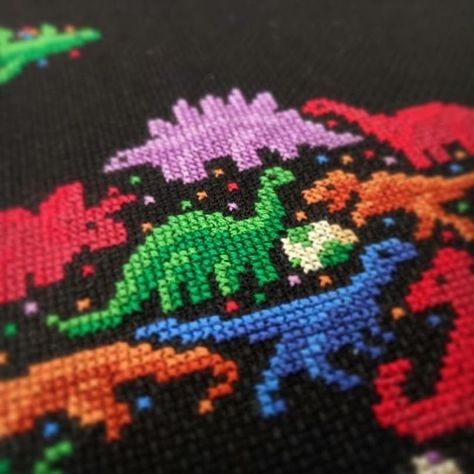 Dinosaur cross stitch Dino made of dinos Xstitch Pattern by PixlStitch Dinosaur Embroidery Pattern, Dino Cross Stitch, Dinosaur Cross Stitch Pattern, Dinosaur Cross Stitch, Dinosaur Embroidery, Clothes Embroidery Diy, Xstitch Patterns, Pattern Printable, Cross Stitch For Kids