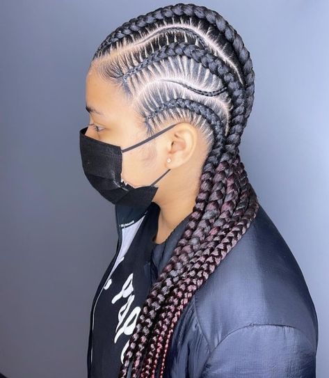 Comfortable 6 Feed-In Braids Two Cornrow Braids, Straight Backs, Straight Back Cornrows, Plait Styles, Cornrows Hairstyles, Feed In Braids, The Trend Spotter, Black Hair Updo Hairstyles, Cornrow Braids