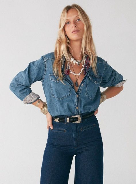 Total Denim Outfit, Toronto Style, Tomboy Shirts, Denim Outfit Men, Bianca Dress, Chic Over 50, Anna Dress, Top Jeans, Sweet Summertime