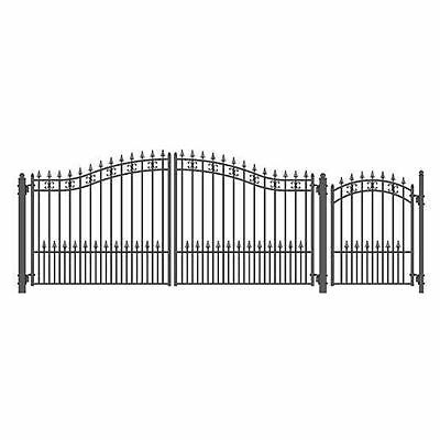 (eBay) ALEKO Iron Wrought St. Louis Style Dual 18' Driveway Gate with Pedestrian Gate Osb Plywood, Pedestrian Gate, Gate Openers, Gate Post, Small Hinges, Steel Gate, London Style, Automatic Gate, Driveway Gate