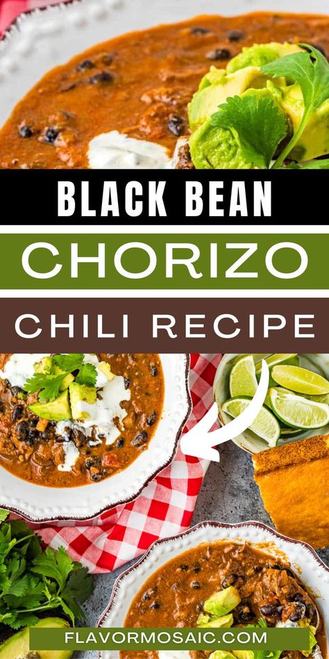 Bacon Chili Recipe, Chorizo Chili Recipe, Chorizo Recipes Dinner, Chili With Black Beans, Spicy Soup Recipes, Pork Chorizo, Chorizo Chili, Chorizo Soup, Beef Chorizo