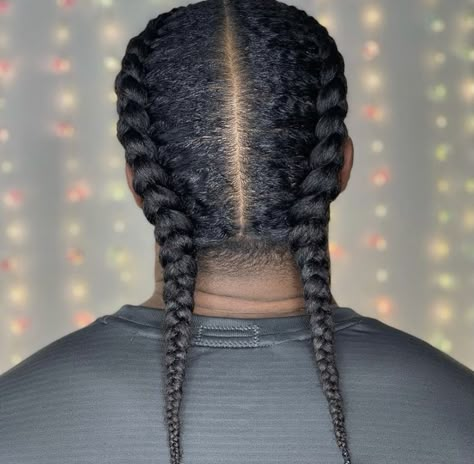 Mens Dutch Braids, Two Braids Men, 2 Braids Men, Boys Cornrows, French Braids Men, Cornrow Ideas, 2 Braids Hairstyles, Black Haircut, Hair Like Wool