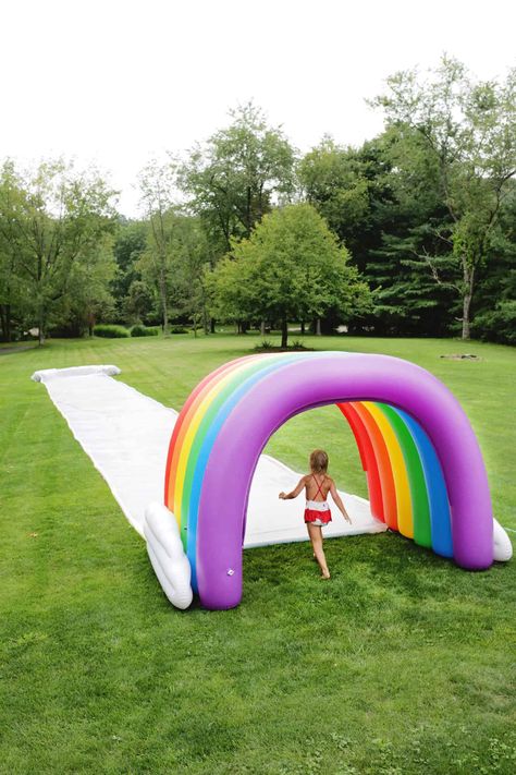 Tarp Slip N Slide, Diy Slip And Slide, Giant Slip And Slide, Homemade Slip And Slide, Giant Water Slide, Summer Activities For Toddlers, Bubble Birthday Parties, Summer Traditions, Slip N Slide