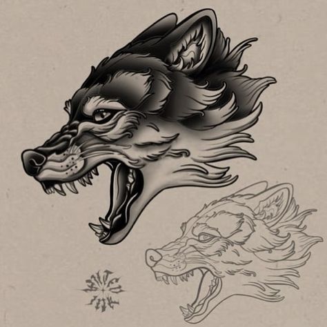 Big ole wolf design I would love to do some day :) - Dm to book - apprentice rates - - - - - - #naturetattoo #tattoo #nature #tattoos #inked #ink #blackwork #tattooart #art #blackworktattoo #blackandgreytattoo #tattooideas #tattoodesign #blacktattoo #animaltattoo #lineworktattoo #flashtattoo #tattooflash #blackandgrey #illustration #neotraditional #neotraditionaltattoo #neotradtattoo Crawling Wolf Tattoo Traditional, Trad Wolf Tattoo, Neo Trad Wolf, Blackwork Wolf Tattoo, Neotrad Wolf, Neotraditional Wolf Tattoo, Wolf Traditional Tattoo, Neo Traditional Wolf Tattoo, Harpy Tattoo