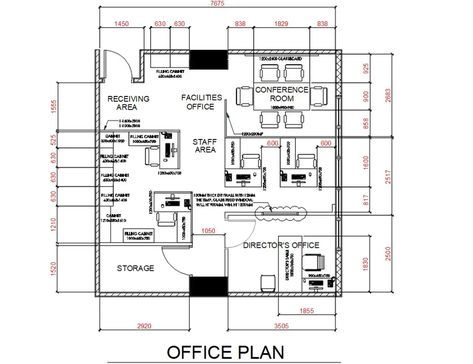 Small Office Floor Plan Layout, Small Office Plan Layout, Office Layout Plan With Dimensions, Small Office Layout Floor Plans, Autocad Layout, Director Office, Office Layout Plan, Floor Plan With Dimensions, Office Conference Room