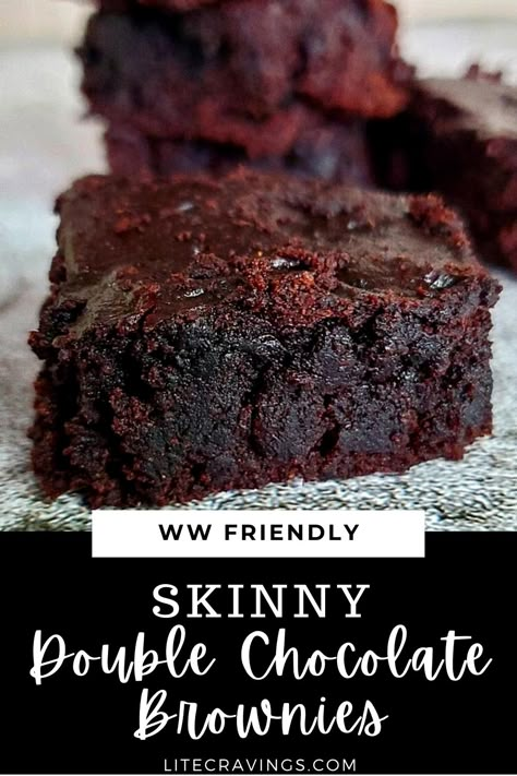 Low Fat Brownies, Lite Cravings, Healthy Brownie Recipe, Weight Watchers Brownies, Low Calorie Brownies, Ww Sweets, Purple Desserts, Healthy Brownie, Weight Watchers Dessert