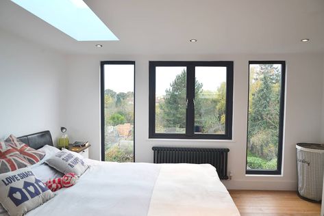 Claygate Rear Dormer Loft Conversion:   by A1 Lofts and Extensions Loft Conversion Windows, Loft Dormer, Loft Conversion Bedroom, Dormer Loft Conversion, Loft Windows, Attic Bedroom Designs, Basement House Plans, House Loft, Small Loft