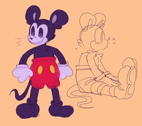 Mickey Mouse Fanart, Jack In The Box Mascot Fanart, Old Cartoon Characters, Epic Mickey, Classic Mickey Mouse, Mickey Mouse Art, Fnaf Drawings, Old Cartoons, Mickey Mouse And Friends